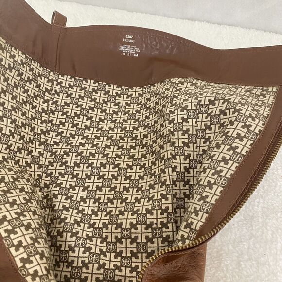 $495 TORY BURCH Nadine BROWN LEATHER Horse Bit Equestrian BOOTS Size 11 #5207 - Picture 8 of 16